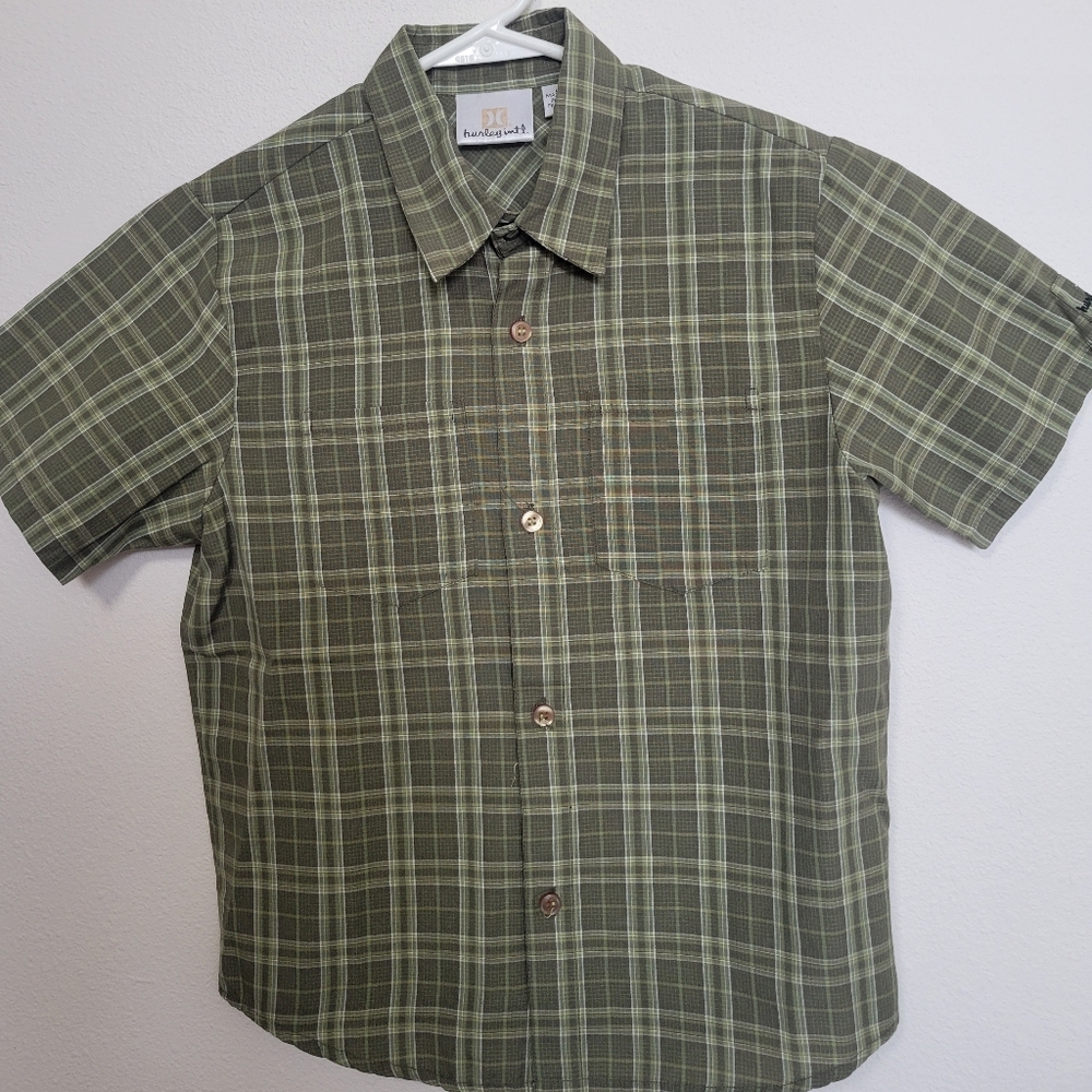 Hurley Intl Green Plaid Boy's Shirt